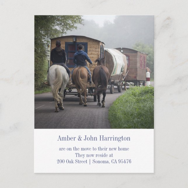 Cartão Postal De Anúncio Caravana Engraçada E Cavaleiros Em Movimento (Frente)