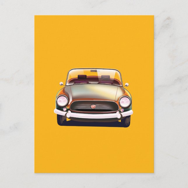 Cartão Postal De Anúncio Carro clássico vintage (Frente)