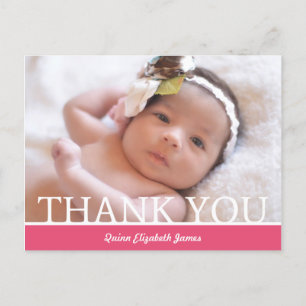Cartão Postal De Anúncio Cartão de Agradecimento Personalizado para Menina