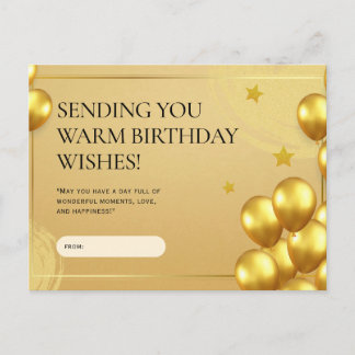 Cartão Postal De Anúncio Cartão de Aniversário Vibrante