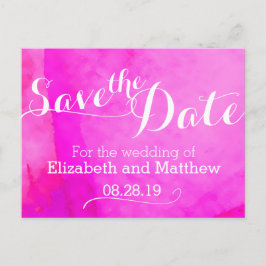 Cartão Postal De Anúncio Cartão de aviso de data com pintura em aquarela ro