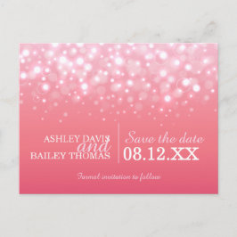 Cartão Postal De Anúncio Cartão de casamento com bolhas de champanhe rosa p