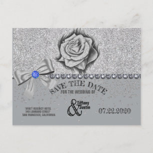 Cartão Postal De Anúncio Cartão de Data de Salvamento com Brilho, Rosa, Dia