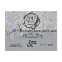 Cartão de Data de Salvamento com Brilho, Rosa, Dia