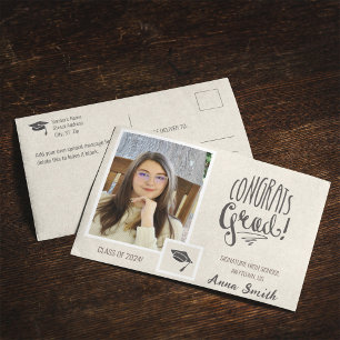 Cartão Postal De Anúncio Cartão de Formatura Minimalista em Tons Terrosos