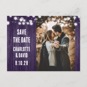 Cartão Postal De Anúncio Cartão de Foto de Casamento de Madeira Rústica Rox