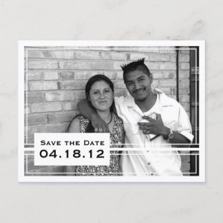 Cartão Postal De Anúncio Cartão de Foto de Salvar a Data com Estilo