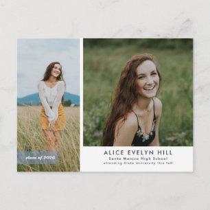 Cartão Postal De Anúncio Cartão de Graduação de Moldura Dupla