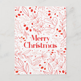 Cartão Postal De Anúncio Cartão de Natal floral elegante aconchegante