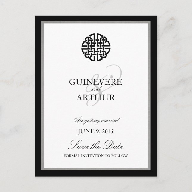 Cartão Postal De Anúncio Cartão de Noivado Nó de Amor Celta Clássico (Frente)