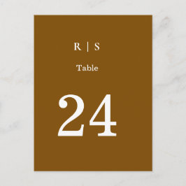 Cartão Postal De Anúncio Cartão de Número de Mesa de Casamento com Monogram