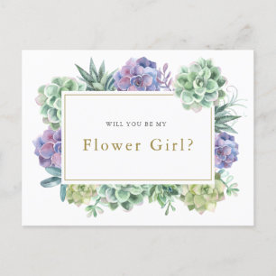 Cartão Postal De Anúncio cartão de proposta "Você será minha dama de flores