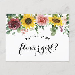 Cartão Postal De Anúncio cartão de proposta "Você será minha menina de flor