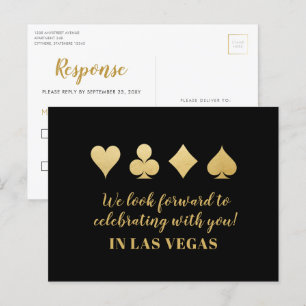 Cartão Postal De Anúncio Cartão de Resposta RSVP de Casamento de Las Vegas 