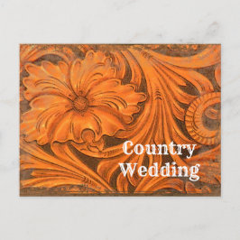 Cartão Postal De Anúncio Cartão de Salvar a Data de Casamento Western Flor