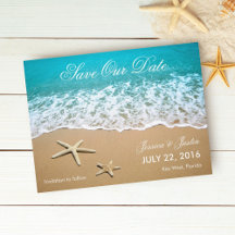 Cartão de Save the Date com Estrelas do Mar