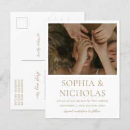 Cartão Postal De Anúncio Cartão de Save the Date de casamento com foto mode