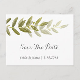 Cartão Postal De Anúncio Cartão de Save The Date de Casamento com Ramo de O