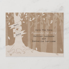 Cartão Postal De Anúncio Cartão de Save The Date de Casamento Floresta Olha