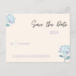 Cartão Postal De Anúncio Cartão Elegante de Floral para Salvar a Data