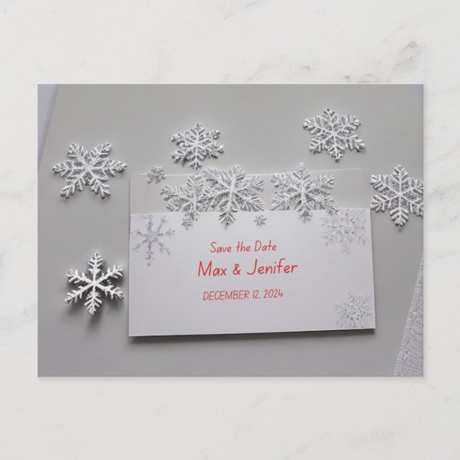 Cartão Postal De Anúncio Cartão Elegante de Natal e Férias para Salvar a Da (Frente)