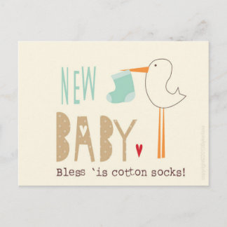 Cartão Postal De Anúncio Cartão Manc - New Baby Boy Bless é meias de algodã