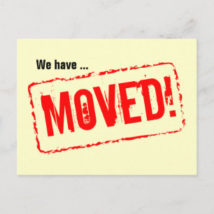 Cartão Postal De Anúncio Cartão moventes com design vermelho do carimbo de