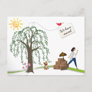 Cartão Postal De Anúncio Cartão-postal da mudança cômica do endereço II