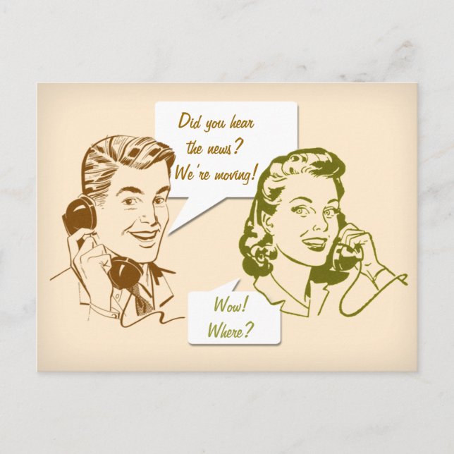 Cartão Postal De Anúncio Cartão-postal de alteração de endereço por telefon (Frente)