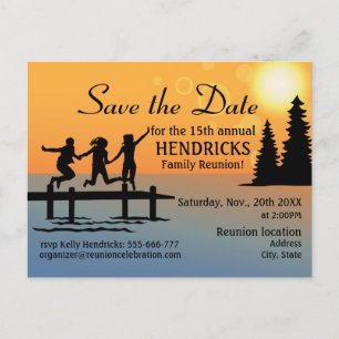 Cartão Postal De Anúncio Cartão-postal de aviso de união da família criativ