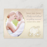 Cartão-postal de data de casamento da Carruagem Ci