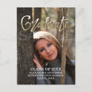 Cartão Postal De Anúncio Cartão-postal de Graduação de Foto Faux Foto Doura