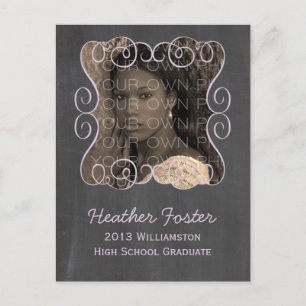 Cartão Postal De Anúncio Cartão-postal de Graduação de Fotos do Quadro Lila