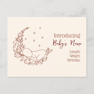 Cartão Postal De Anúncio Cartão-postal de lançamento de nascimento
