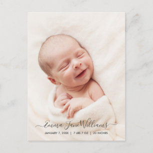Cartão Postal De Anúncio Cartão-postal de lançamento de nascimento bonito e