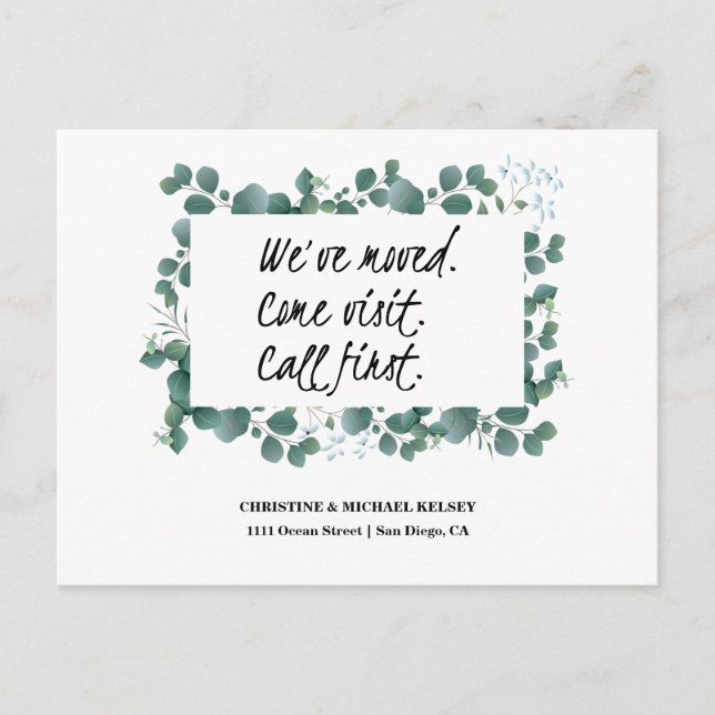 Cartão Postal De Anúncio Cartão-postal de lançamento do novo endereço resid (Frente)