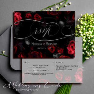 Cartão Postal De Anúncio Cartão-Postal de Resposta para Casamento Floral Pr