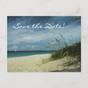 Cartão Postal De Anúncio Cartão-postal de salvamento do casamento em praia