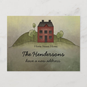 Cartão Postal De Anúncio Cartão-postal do novo endereço Home Sweet