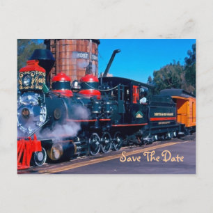 Cartão Postal De Anúncio Cartão-postal Red Train Save The Date