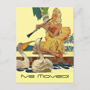 Cartão Postal De Anúncio Cartão-postal Retroativo Tropic de Piscina de Lady