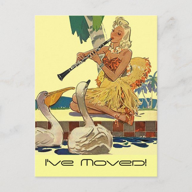 Cartão Postal De Anúncio Cartão-postal Retroativo Tropic de Piscina de Lady (Frente)