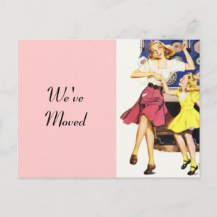 Cartão Postal De Anúncio Cartão-postal Retrocedido Mãe Filha Moveu Novo End