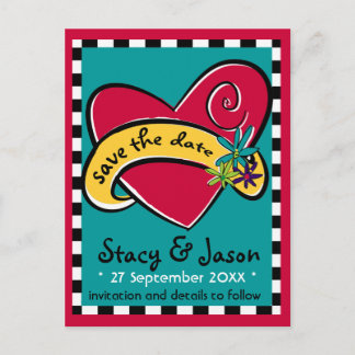 Cartão Postal De Anúncio Cartão-postal Rockin' Tattoo "Save Date" (Salvar a