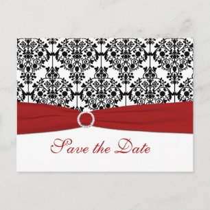 Cartão Postal De Anúncio Cartão-postal vermelho, branco e preto para salvar