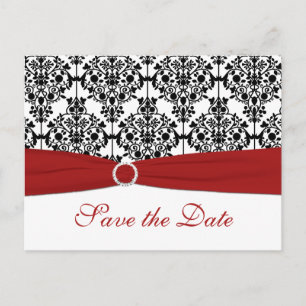 Cartão Postal De Anúncio Cartão-postal vermelho, branco e preto para salvar