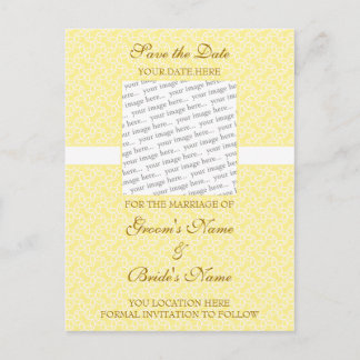 Cartão Postal De Anúncio Cartão-postal Yellow Eggshell Save the Date