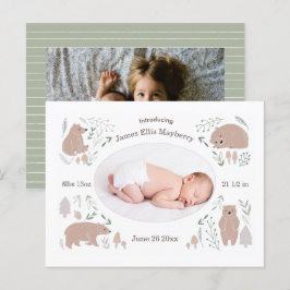 Cartão Postal De Anúncio Cartaz de bebê da floresta