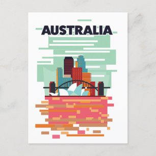 Cartão Postal De Anúncio Cartaz de viagem da Austrália