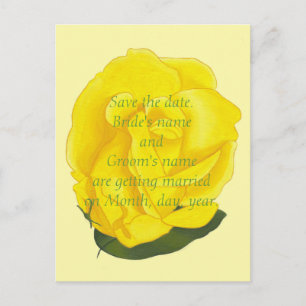 Cartão Postal De Anúncio Cartões-postais de casamento rosa amarelo brilhant